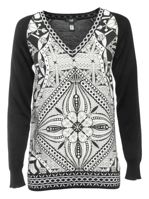 Roberto Cavalli Vintage geometric-pattern V-neck T-shirt Black 864520