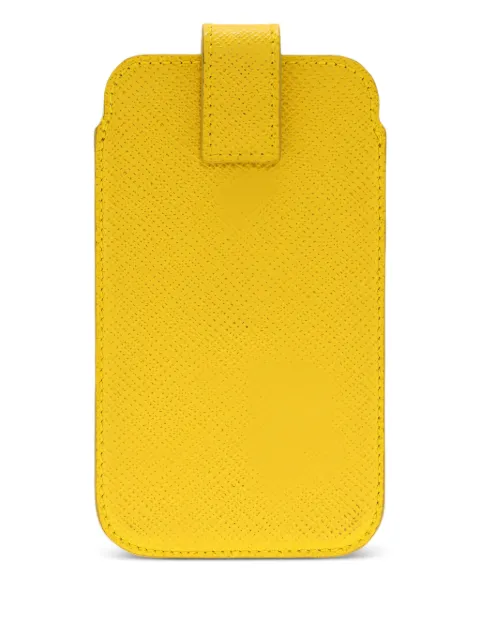 Smythson 2024 Leather Flap Phone Case Yellow 42247