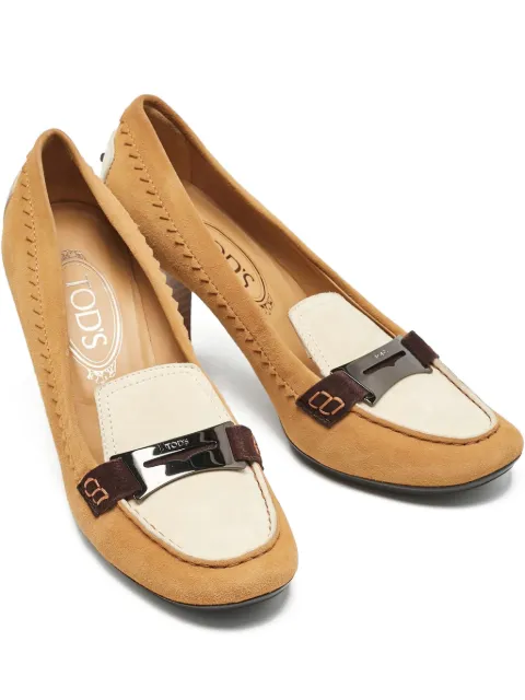 Tod's Vintage suede penny pumps Brown 1147531