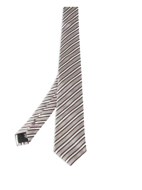 BOSS striped silk tie Neutrals 365243