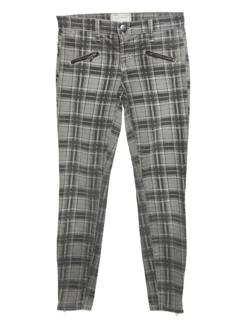 Current/Elliott Soho plaid zip stiletto trousers Grey 1138532