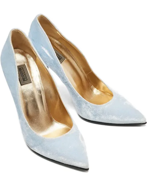 Versace Pre-Owned 110mm velvet pumps Blue 1137860