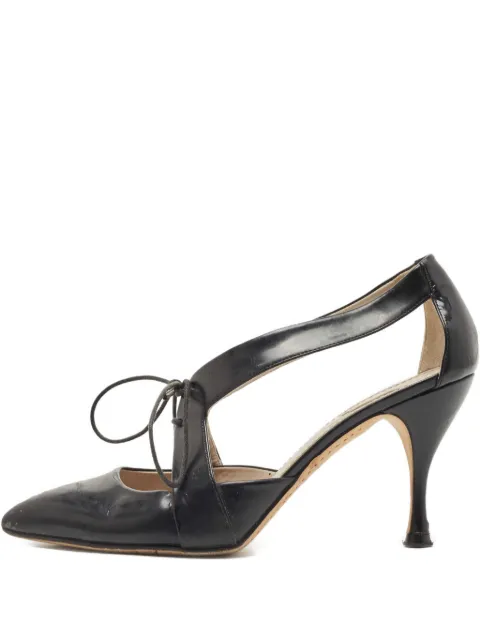 Marc Jacobs Vintage Pre-Owne 85mm leather lace-up pumps Black 819396