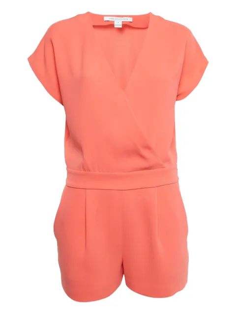 Diane Von Furstenberg Vintage short-sleeve wrap playsuit Orange 1093942