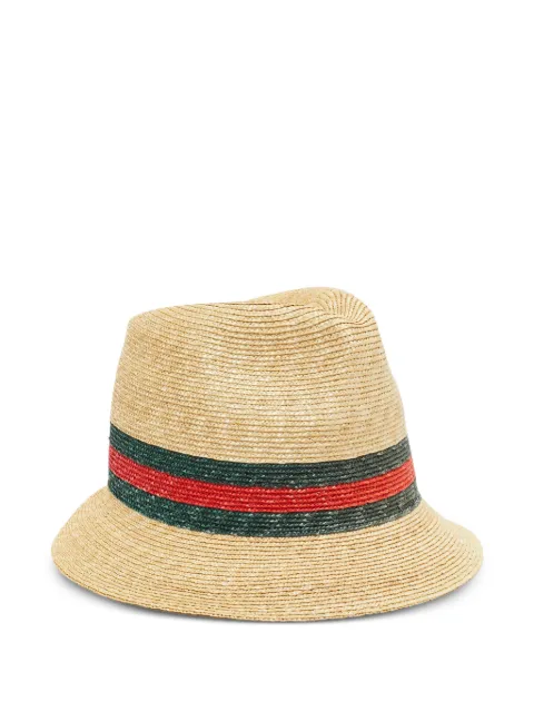Gucci Pre-Owned straw Web fedora hat Neutrals 1135235