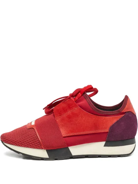 Balenciaga Pre-Owned Race Runner leather mesh low-top sneakers Red 1134872