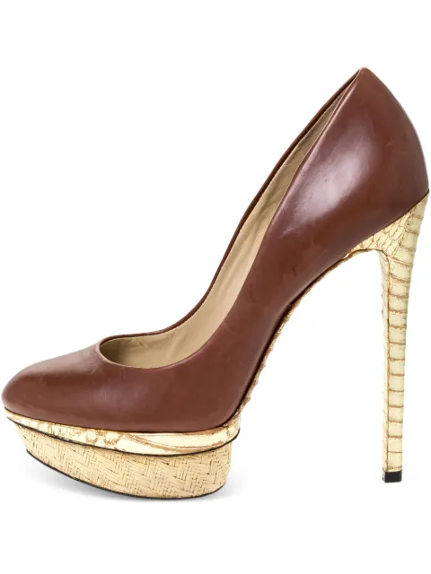 Brian Atwood 2024 Platform Raffia Pumps Brown 309732