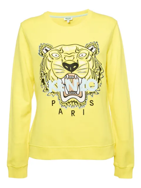 Kenzo Pre-Owned tiger-embroidery sweatshirt Yellow 1155626