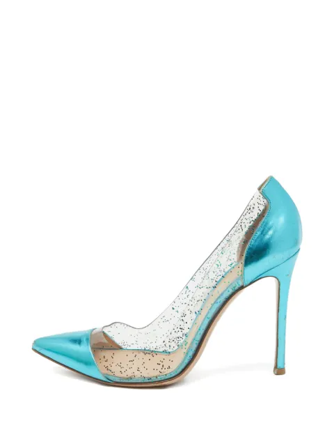 Gianvito Rossi metallic-finish heeled pumps Blue 778547