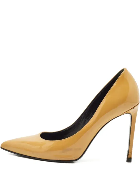 Saint Laurent Pre-Owned 2024 patent leather pointed-toe pumps Yellow 1148623