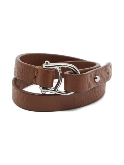Aigner Vintage leather Double Tour bracelet Brown 663049