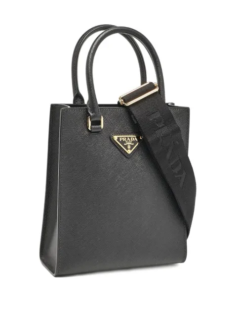 Prada Pre-Owned leather mini tote bag Black 1139435