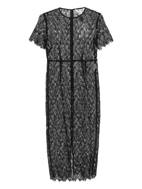 Diane Von Furstenberg Vintage lace floral midi dress Black 961145