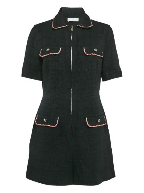 SANDRO tweed pocket playsuit Black 1135423