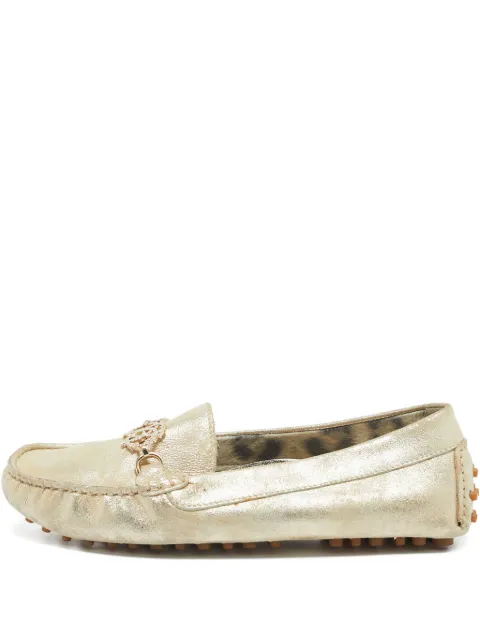 Roberto Cavalli Vintage leather loafers Gold 1146042