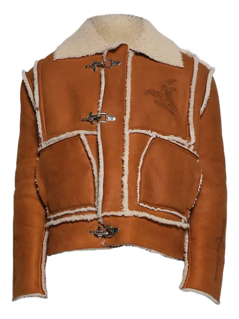EARTHLING VIP shearling eagle-print jacket Brown PACKLEADER