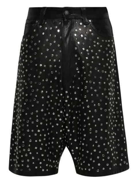 EARTHLING VIP leather stud-embellished shorts Black SPARKLEATHERSHORT