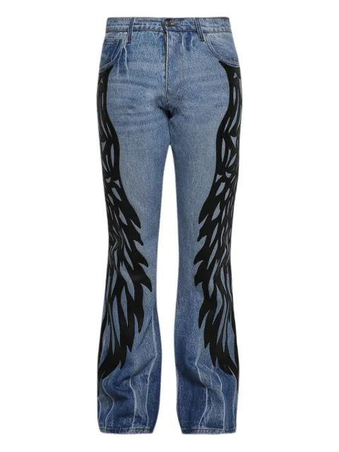 EARTHLING VIP five-pocket wing-print jeans Blue SCREAMINGEAGLEDENIM