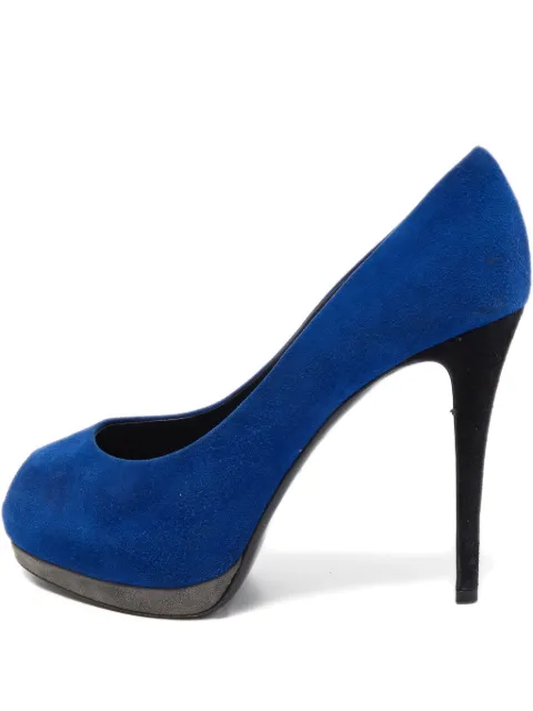Giuseppe Zanotti Vintage pre-owned 110mm suede peeptoe pumps Blue 869375