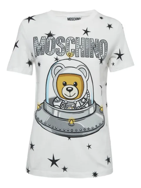 Moschino Pre-Owned bear-spaceship star T-shirt White 1156003
