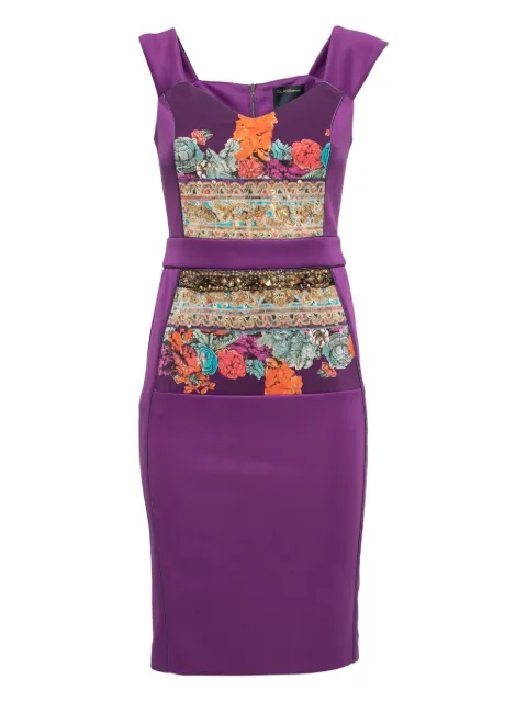 Roberto Cavalli Vintage floral-panel silk mini dress Purple 798593