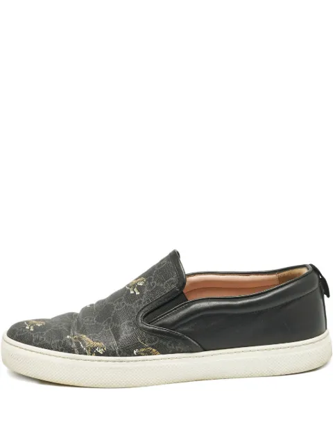 Gucci Pre-Owned 2024 Tiger Canvas Slip-on Shoes Black 1156718