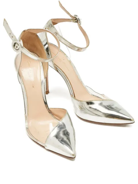 Gianvito Rossi 105mm metallic-effect pumps Grey 1161192