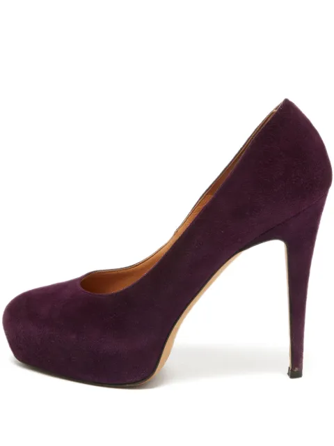 Brian Atwood 125mm suede platform pumps Purple 779842
