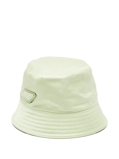 Prada Pre-Owned logo-plaque bucket hat Green 1158686