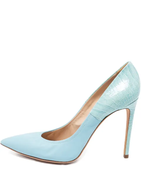 Casadei Vintage 2024 croc-embossed leather pumps Blue 630381