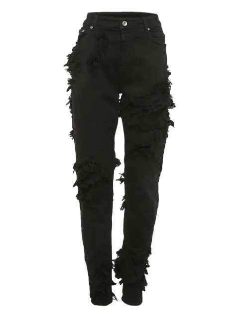 Rick Owens Vintage frayed-details jeans Black 1108707