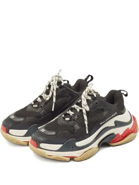Balenciaga Pre-Owned Triple S leather mesh sneakers Black 1149512