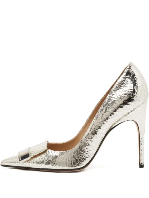 Sergio Rossi Vintage 2024 croc-embossed buckle pumps Grey 715719