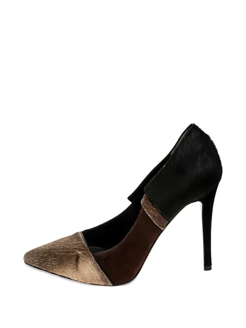 Fendi Pre-Owned Tri Color leather pointed-toe pumps Brown 252295