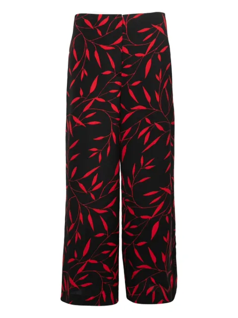 Diane Von Furstenberg Vintage 2024 leaf-print wide-leg trousers Black 701338