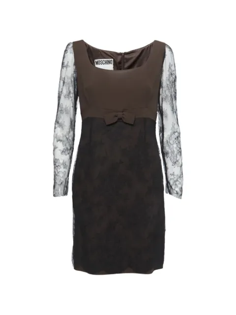 Moschino Pre-Owned bow-detail mini dress Brown 821478
