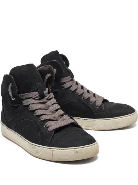 Lanvin Pre-Owned suede hi-top sneakers Black 1044361
