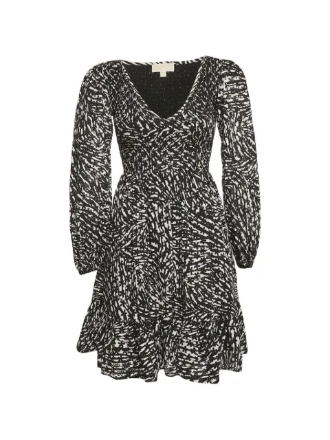 Michael Michael Kors broderie anglaise smocked mini dress Black 1153770