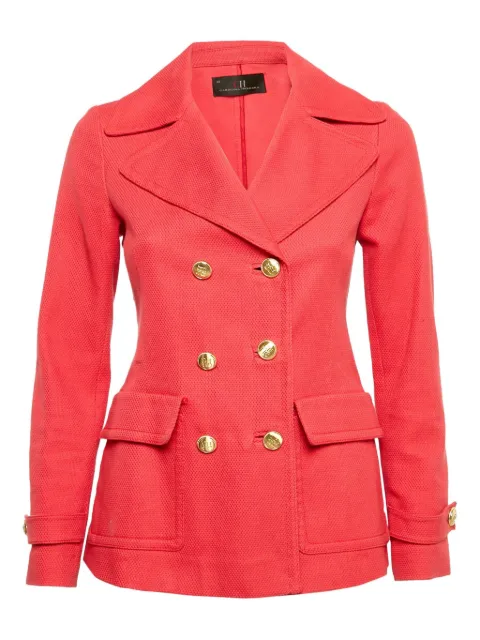 Carolina Herrera Vintage double-breasted textured tailored jacket Red 1154642