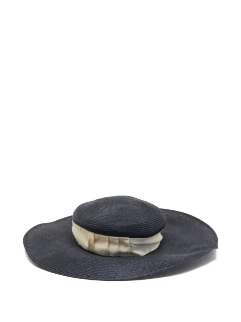 Borsalino Vintage straw wide-brim hat Blue 1158812