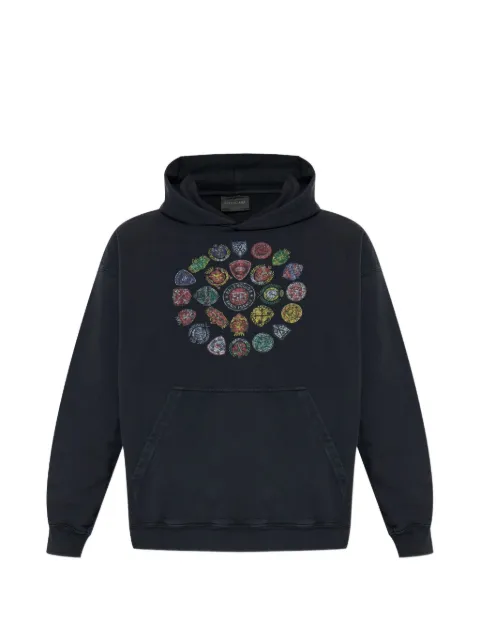 Balenciaga graphic-print hoodie Black 767877TTVH5