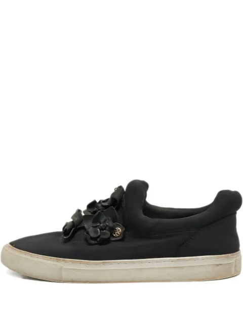 Tory Burch flower-appliqué sneakers Black 761864