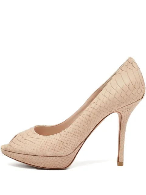 Christian Dior Pre-Owned 110mm python-embossed leather pumps Neutrals 1043909