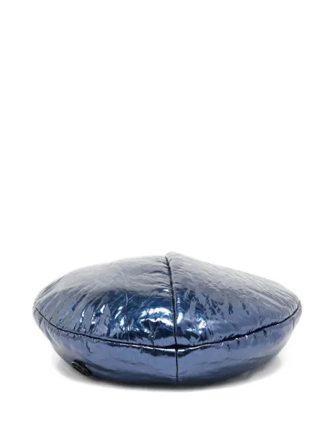 Maison Michel metallic-effect leather beret Blue 1159391