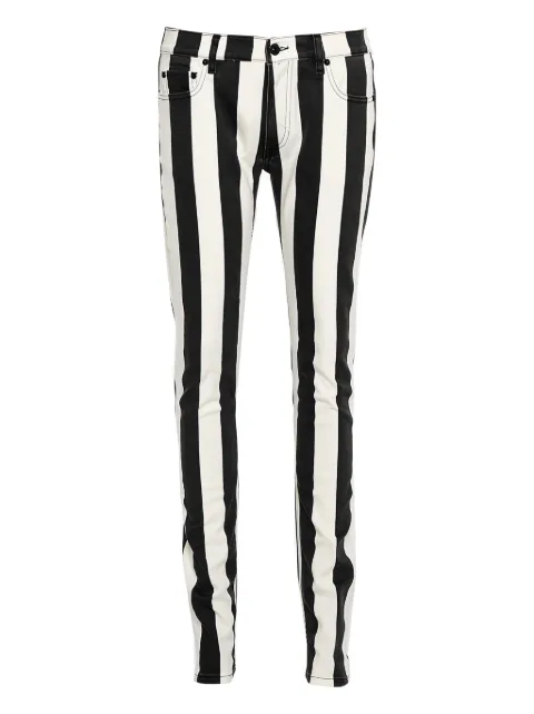 Off-White Pre-Owned 2024 striped denim trousers Black 432221
