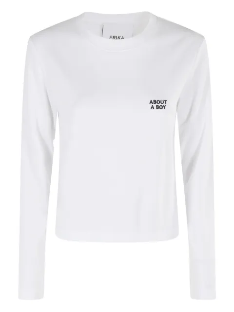 Erika Cavallini long-sleeve cropped top White P5WW26097