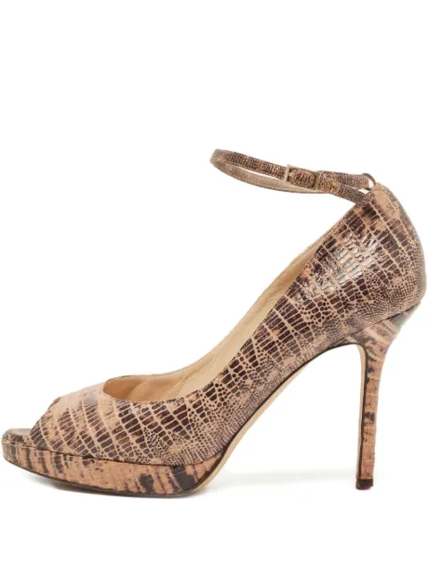 Jimmy Choo Pre-Owned Leather Snakeskin Pumps Neutrals 867330