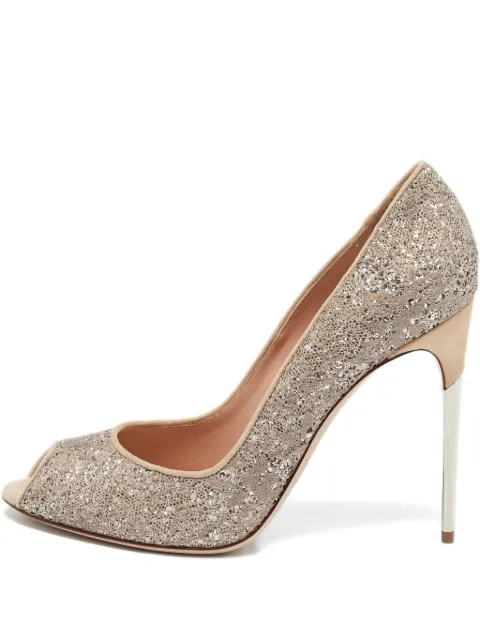 Sebastian Tarek 120mm glitter-embellishment pumps Neutrals 1133461