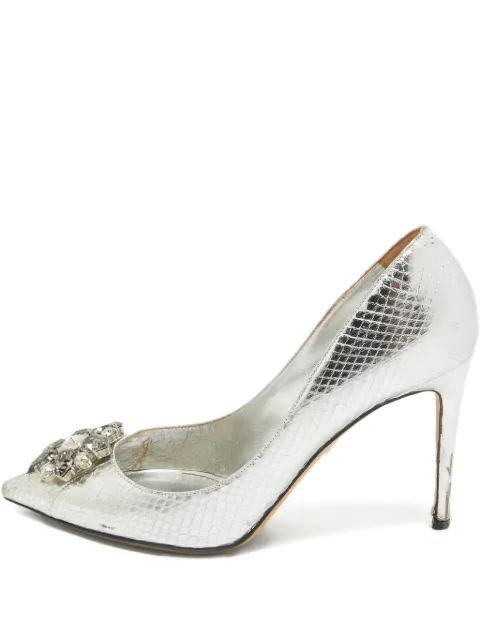 Dolce & Gabbana Pre-Owned snakeskin embellishment pumps White 1003734