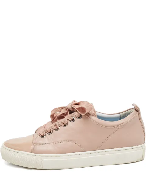 Lanvin Pre-Owned leather lace-up sneakers Pink 873410